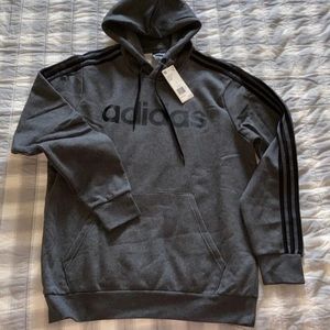 Men’s Adidas 3S FLEECE HOODIE Large CHARCOAL